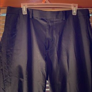Mens black dress pants flat front size 34/32